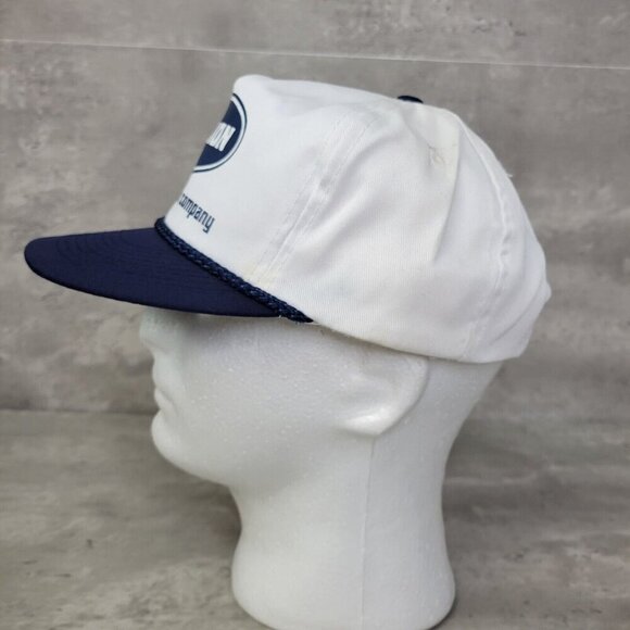 Mission Rubber Company Hat Vintage Snapback Otto Cap White Navy - Picture 2 of 11